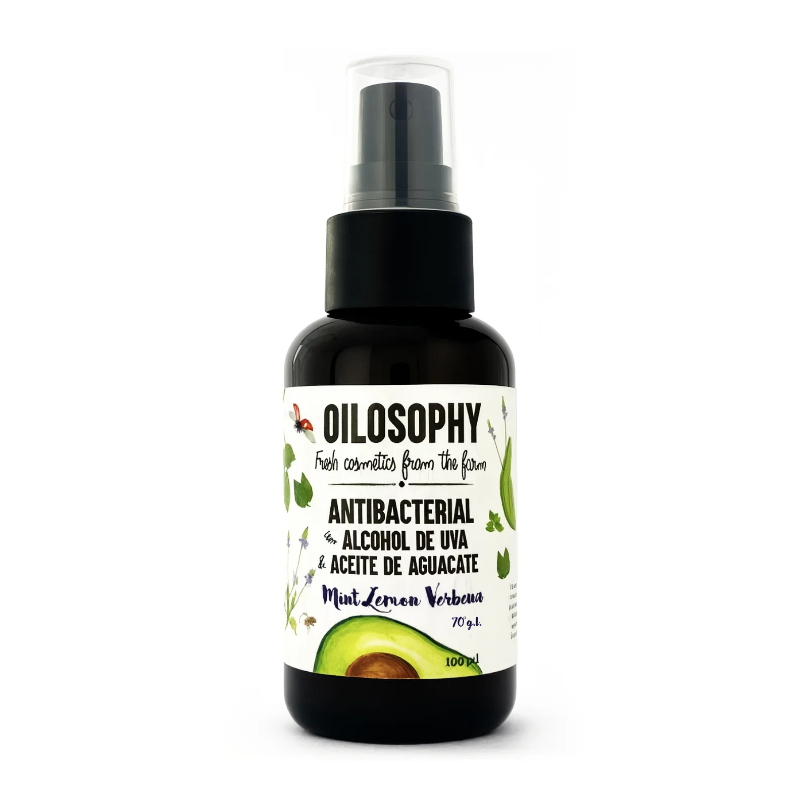 Antibacterial con Alcohol de Uva 70% & Aceite de Aguacate